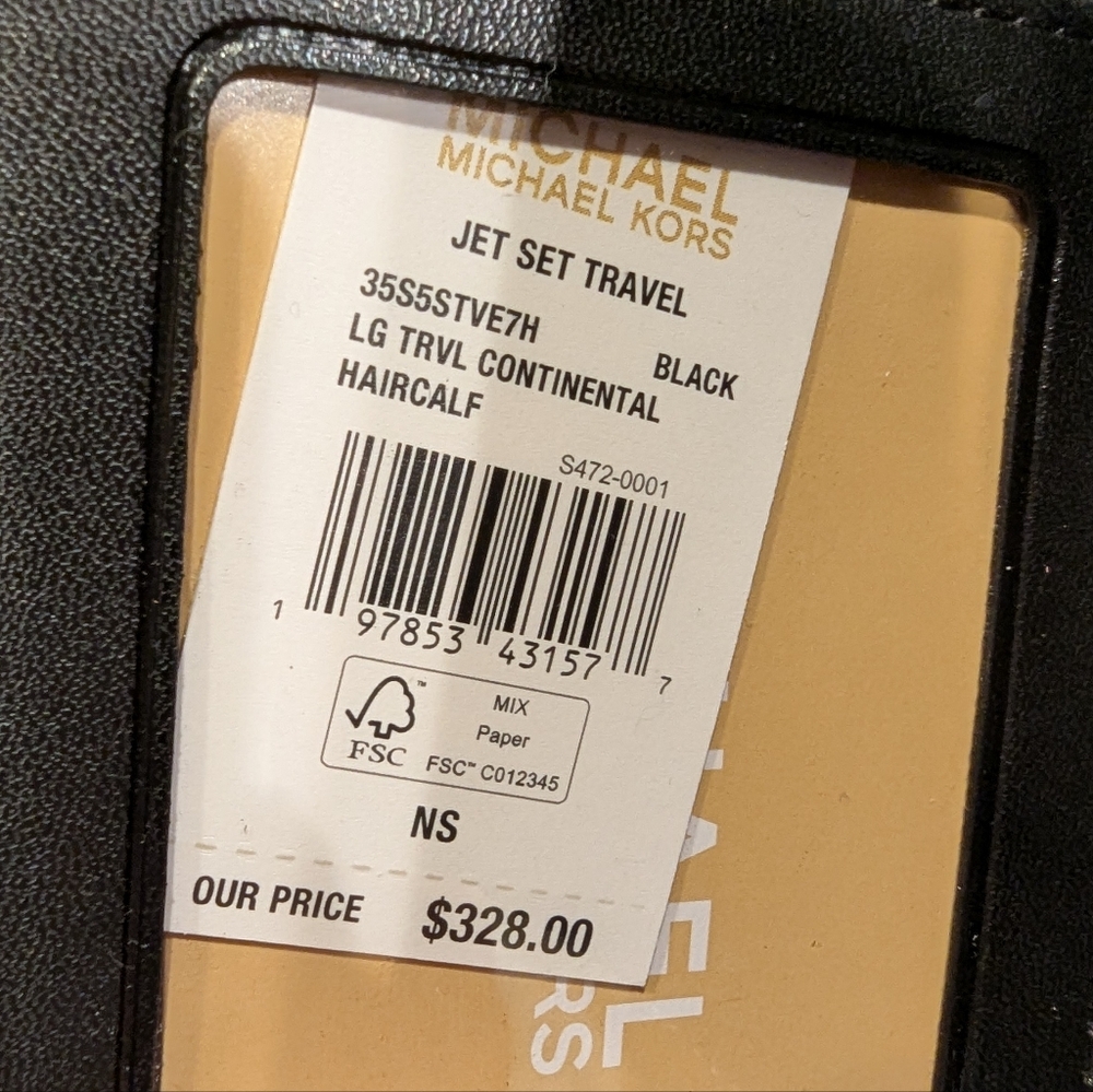 MICHAEL KORS Jet Set Travel Zebra Print Calf Hair Continental Wallet NWT - Picture 5 of 5